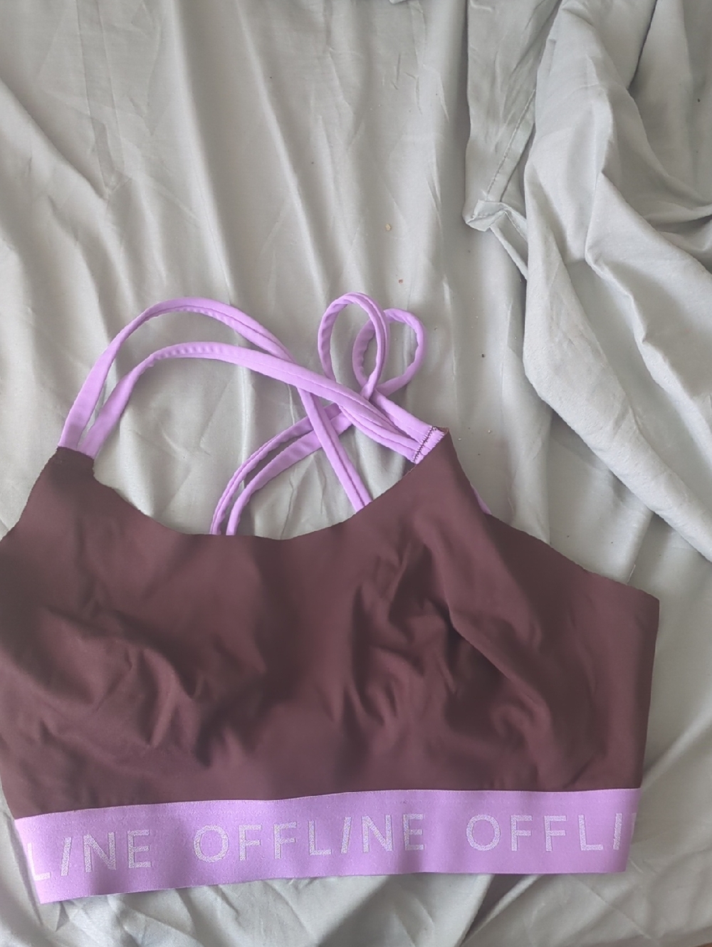Women's Mauve & Lilac Strappy Sports Bralette